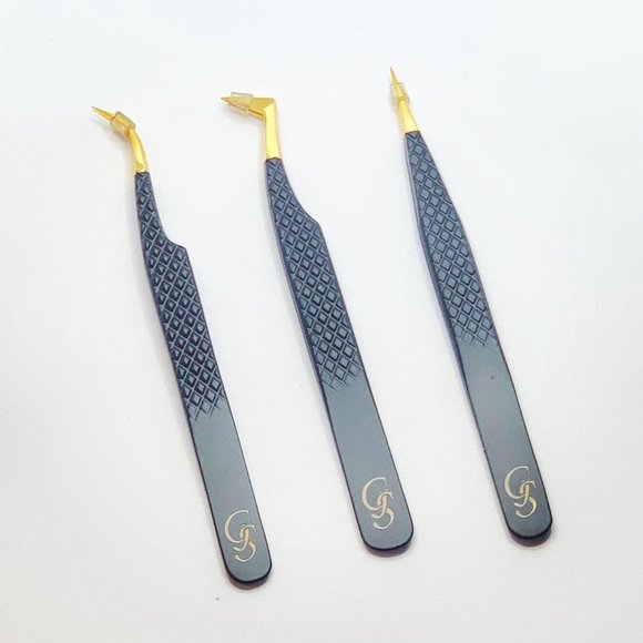 Eyelash Tweezers Set of 03 - Picture 3 of 4